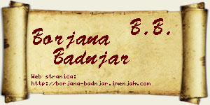 Borjana Badnjar vizit kartica